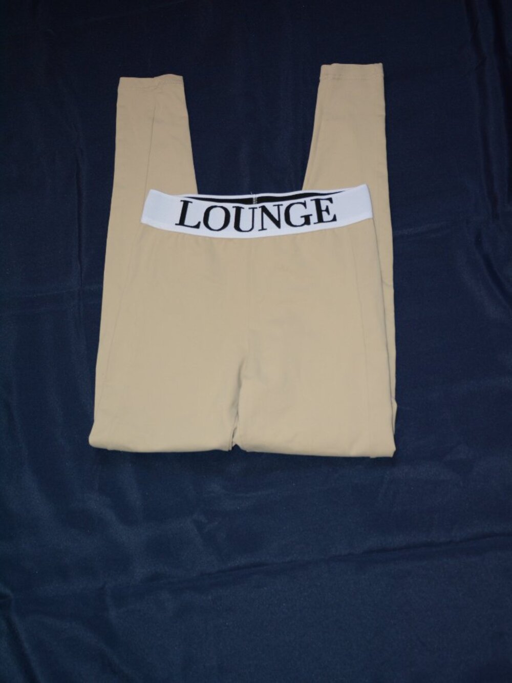 Lounge Logo Waistband Leggings Women's Size Medium Stone Beige
